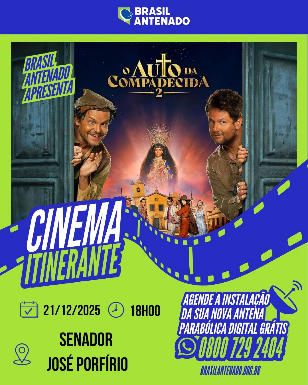 Cinema Itinerante percorre cidades do Pará para divulgar distribuição gratuita da nova parabólica digital
