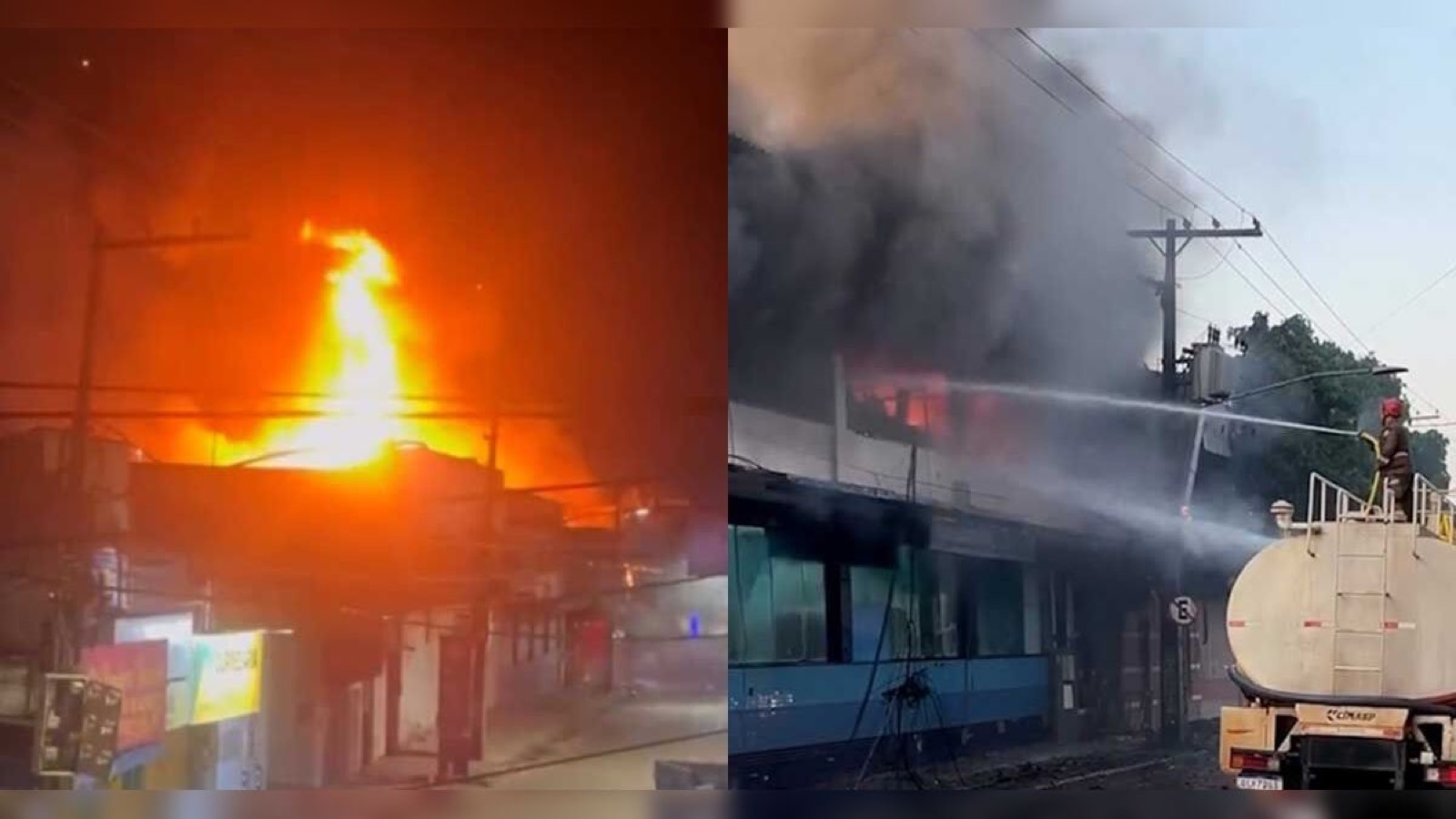VÍDEO: Incêndio atinge farmácia e loja de tecidos em Marabá