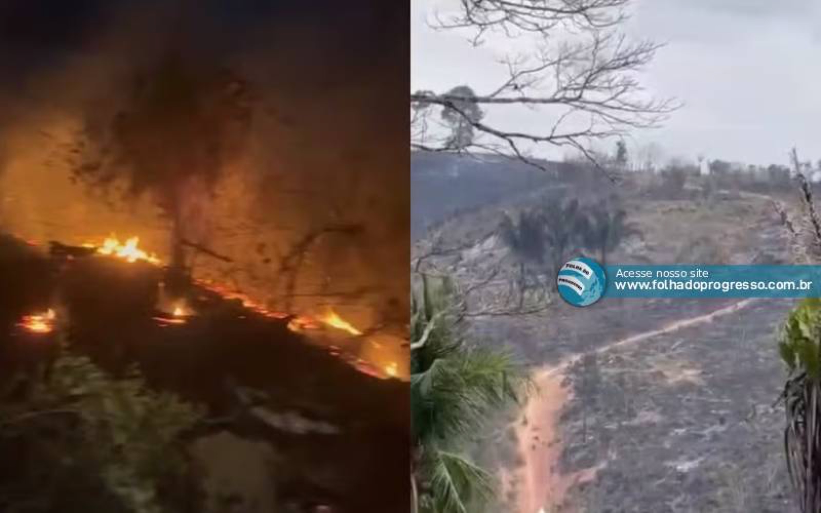 Incêndio de grandes proporções destrói pastagens e mobiliza agricultores no sudoeste do Pará