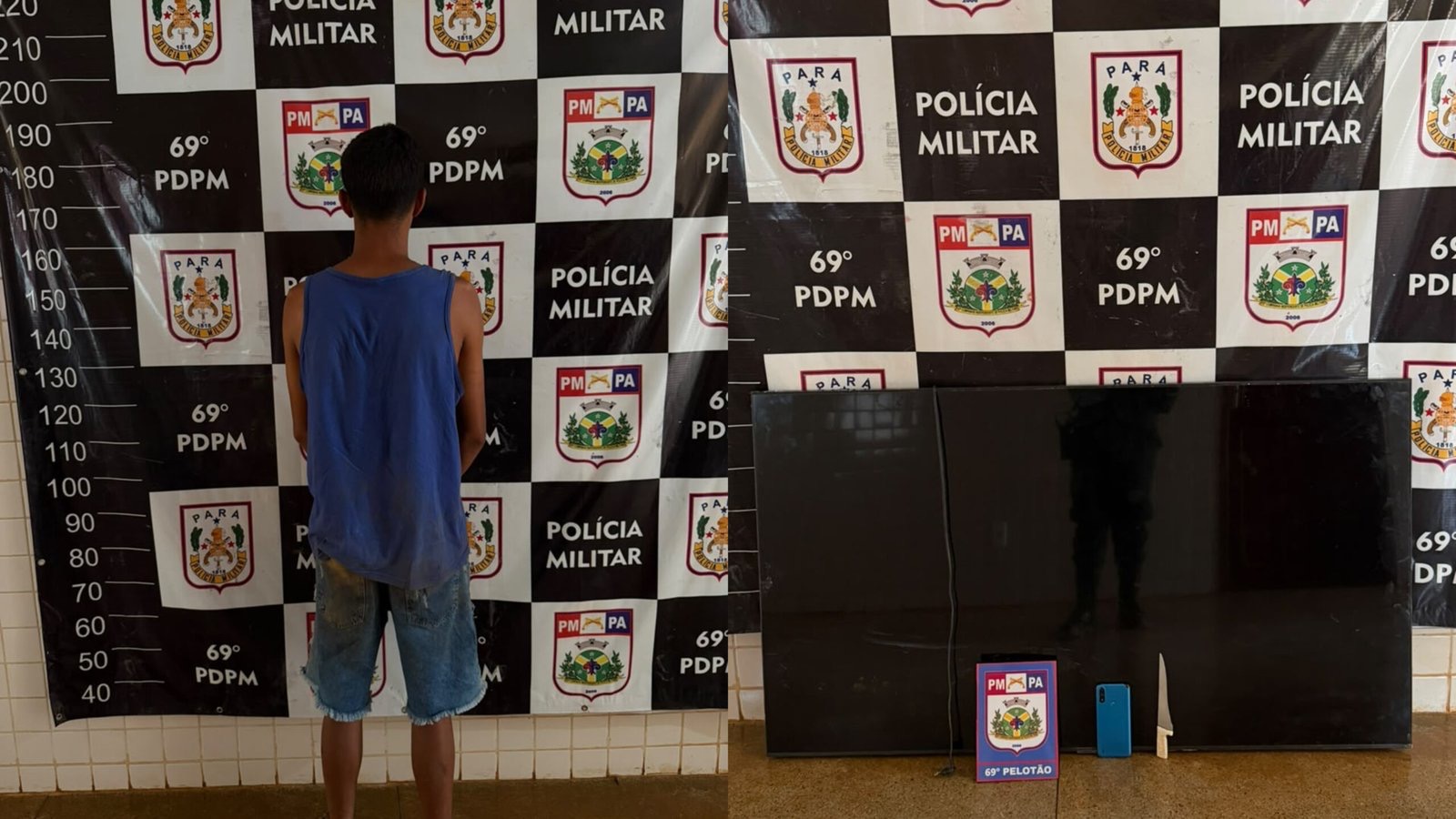 Polícia Militar recupera TV de 65 polegadas furtada e detém suspeito em Placas