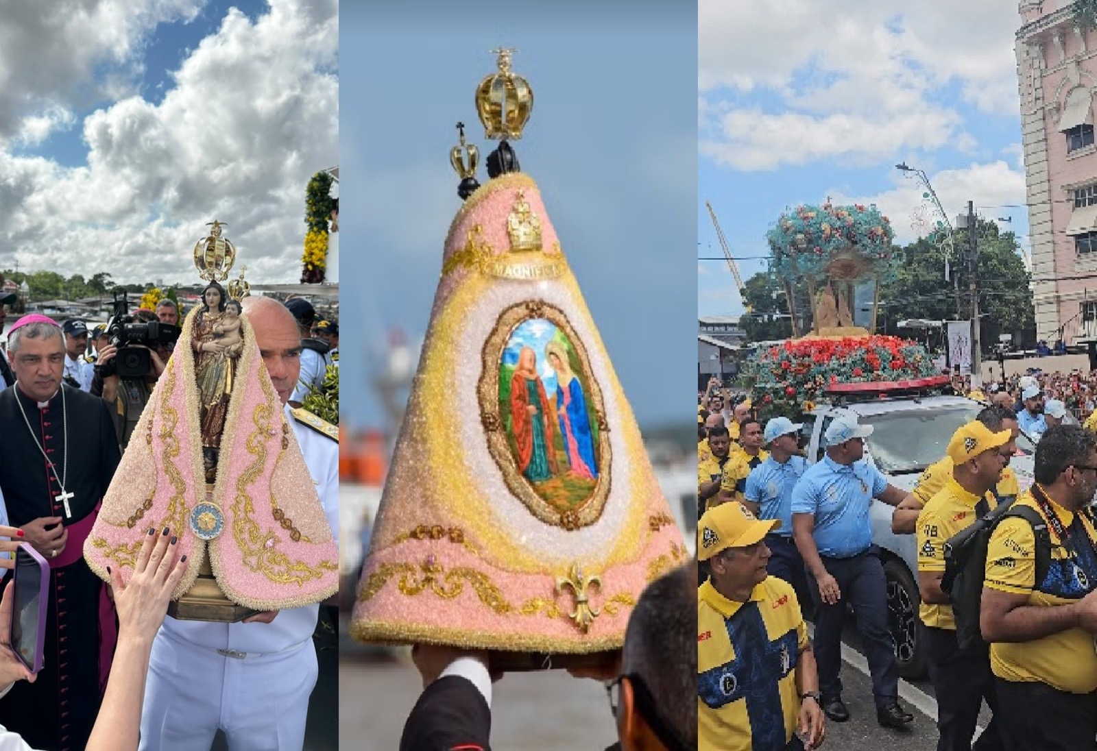 FOTOS e VÍDEOS: Procissões do Círio por terra e rio reúnem milhares de devotos de Nossa Senhora de Nazaré em Belém